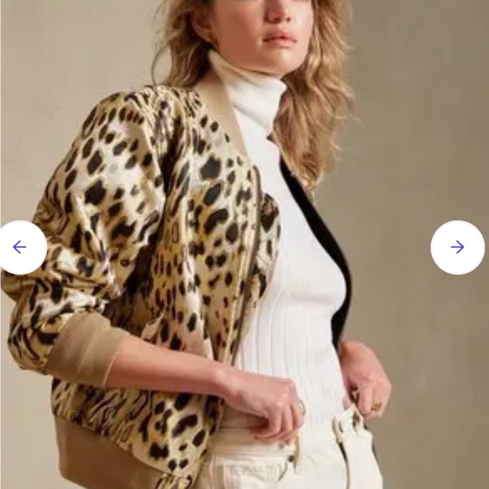 Banana Republic Leopard Print Bomber Jacket - LIKE NEW